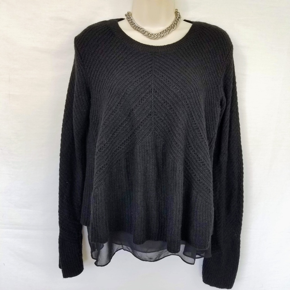 Lucky Brand Long Sleeve Flowy Layered Sweater Boho